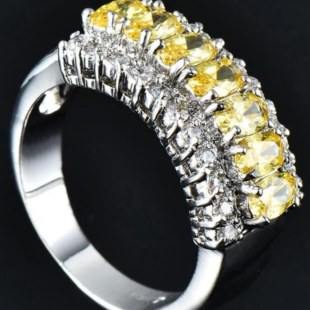 CITRINE BRIDAL WEDDING RING